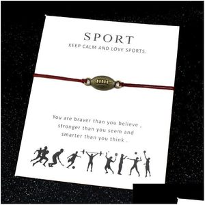 Bracelets De Charme Football Sports Baseball Gymnastique Clé Fer À Cheval Amour Verrouiller Charmes Réglable Bijoux Femmes Hommes Garçons Amitié Cadeau D Dh691