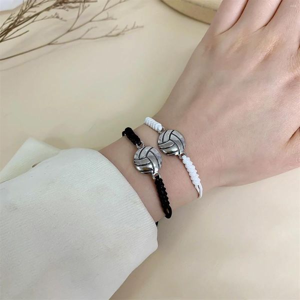 Bracelets de encanto de fútbol voleibol de baloncesto pareja para mujeres accesorios de joyería de deportes hechos a mano 2024 Pulseras Mujer