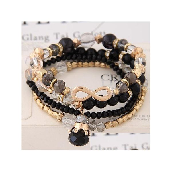 Bracelets de charme pour femmes verres bijoux perles de pierre Bangles or One Direction MtiLayer Elastic PSERA GC177 Drop Livrot Bijoux DHICV