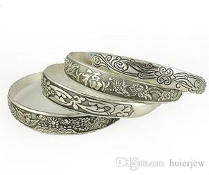 Bracelets de charme pour femmes robes de bracelets de bracelets de bracelets en métal argenté en métal tibétain