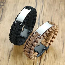 Bracelets porte-bonheur gratuit MaFinish en acier inoxydable barre incurvée corde Bracelet nom personnalisé Bracelet bijoux à la mode accessoires