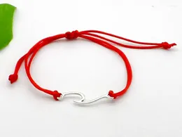 Pulseras de encanto Envío gratis 10 unids Wave Charms String Lucky Red Cord Ajustable DIY
