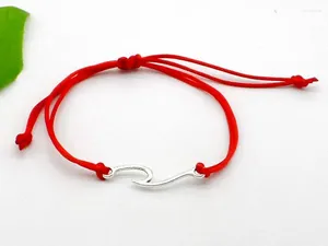 Charm Armbanden Gratis Schip 10 stks Wave Charms String Lucky Rood Koord Verstelbare DIY