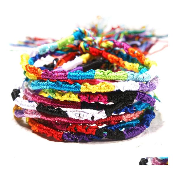 Bracelets De Charme Bracelet D'amitié Népalais Vent National À La Main Arc-En-Bracelet Corde À La Main Bracelets Tissés Bijoux Cadeau 10Pcs / Pac Dhdvi