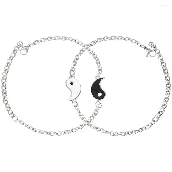 Bracelets de charme Amitié assorties couples shuangpin pour les amoureux de la relation longue distance yin yang