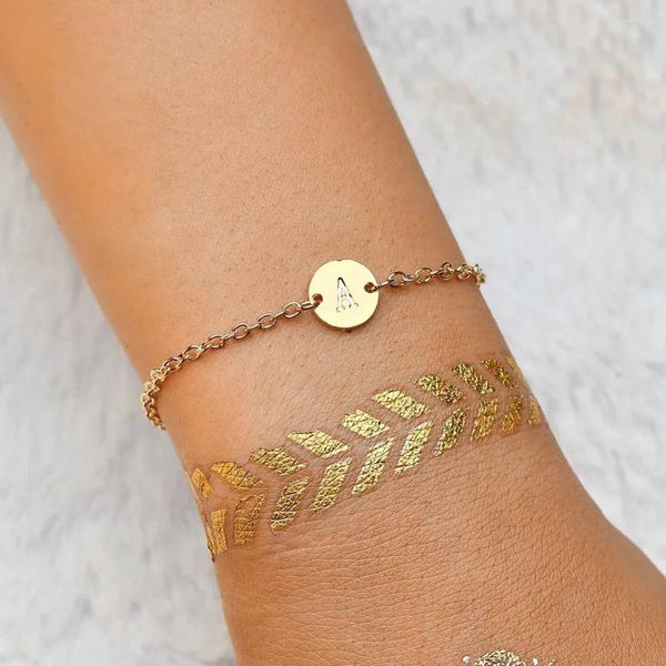 Bracelets de charme Bracelets de mode Fsunion Brangle pour femmes simples ajusté de couleur or Nom des bijoux de bijoux 2024