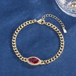 Bedel armbanden funmode schoonheid ontwerp rode kubieke zirkoon armband hiphop goud kleur vrouwen feest pulseras mujer groothandel fb159