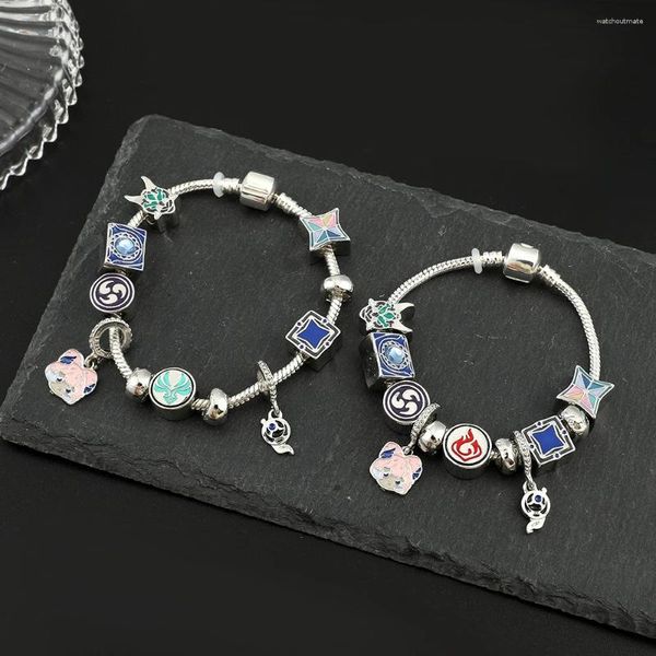 Juego de Bracelets Charm Genshin Impacto Diseño creativo Beads para mujeres adolescentes Fans accesorios de cosplay Regalos de colección