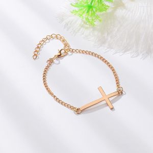 Bracelets porte-bonheur Cadeaux Pour Femmes Accessoires Bijoux Hommes Or Croix Bracelet Charmes Homme Femme Femme Amoureux Braclet Couples Rodn22