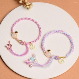 Bracelets de charme Cadeaux Dragonne À La Main Conception De Niche Bracelet Tressé Femmes Imitation Jade Corde Style Chinois