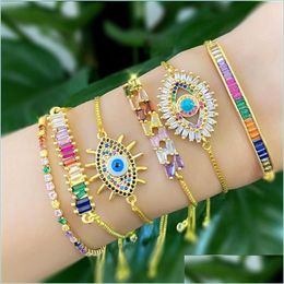 Bracelets de charme Fille Étudiant Pling Bijoux Perles Bracelet Mtic Couleur Mode Chaîne Bracelets Cristal Accessoires Wrap 14 6AS G2 Drop Dhrdi