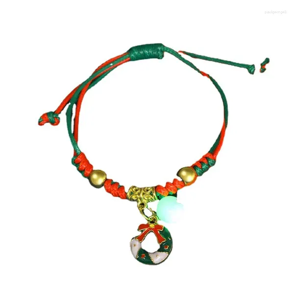Bracelets de charme Glow-In-The-Dark Bracelet de Noël Femme Santa Couple Girlfriend Corde Alliage pour Femmes Filles