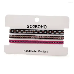 Bracelets de charme Go2Boho 3 pcs/lot tressé motif tissé Bracelet pour femmes empilant Boho Vintage bijoux réglable Pulsera