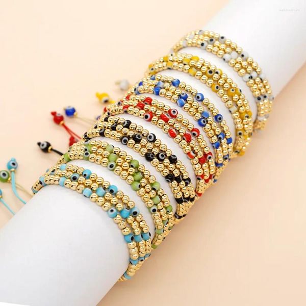 Bracelets de charme Go2boho Oeil baroque multicouche femmes Pulsera bijoux mode Boho chaîne d'amitié à la main perles plaquées or
