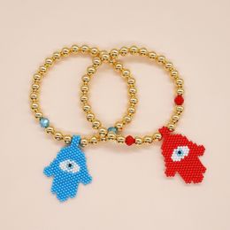 Pulseras con dijes Go2boho con cuentas para mujer, joyería hecha a mano, Pulseras Bijoux Femme Fatima Hand Hamsa Accesorios 230821