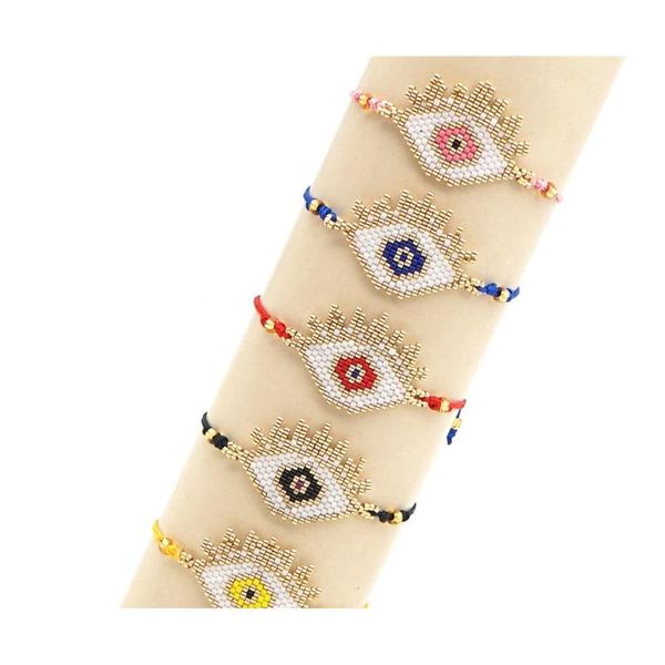 Pulseras con dijes Go2Boho Turkish Evil Eye Bracelet Mujeres Miyuki Beads Pulseras Regalo de joyería para novia Pseras Joyería hecha a mano Dhixp