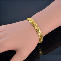 Bedelarmbanden Gouden armband Herensieraden 14K 8 mm Slangschakelketting 21/22 cm Mannenhand Groothandel Pseras Braslet voor droplevering Jewelr Dhcxy