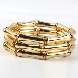 Bracelets de charme couleur or bambou acrylique femmes main résine mince tube incurvé extensible couple bracelet bracelet punk bijoux cadeaux
