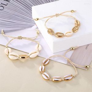 Bracelets porte-bonheur couleur or cauri coquille pour femme délicate corde chaîne Bracelet perles bohème plage bijoux