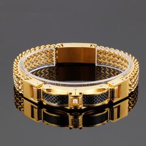 Bracelets porte-bonheur couleur or acier inoxydable lien chaîne Bracelets pour hommes Bracelet en métal mâle breloque bijoux accessoire 230404