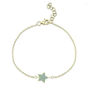 Bracelets de charme Laiton plaqué or mignon étoile cubique zircone cristal bracelet femmes 2024 mode bleu amarante CZ pierres bijoux présents