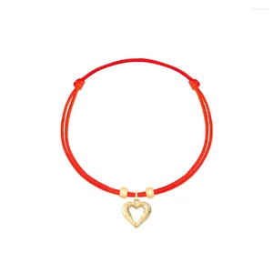 Bracelets de charme plaqué or coeur amour pêche bracelet pour femmes à la main tressé rouge chaîne amitié couple bijoux cadeaux