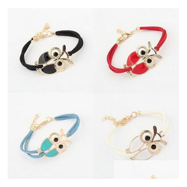 Pulseras con dijes Good Aaddadd Cinturón salvaje Color Búho Pulsera Moda Fb179 Orden de mezcla 20 piezas Mucho entrega de joyería Dhnui