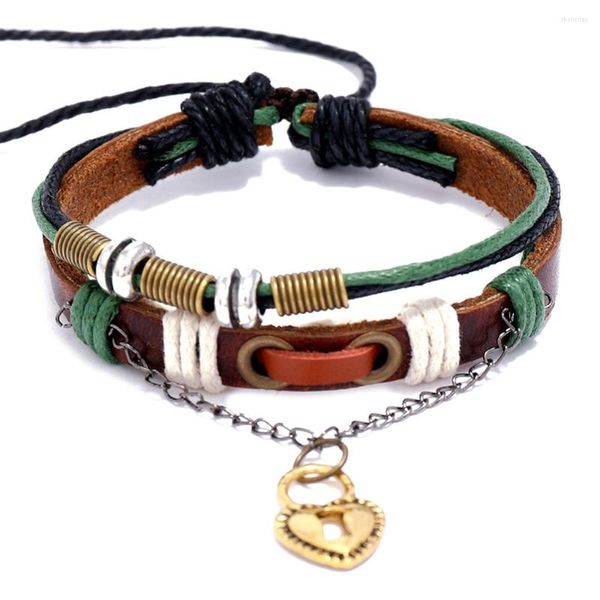 Pulseras con dijes, pulsera gótica con pinchos, joyería de muñeca para hombres, bohemio para mujeres y hombres, accesorios de pulsera de cuero PU con tachuelas Grunge