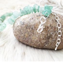 Charmarmbanden Groene Aventurine kristal kralen armband. Chip Bead Stone Healing Jewelly. Geboortesteen september geld