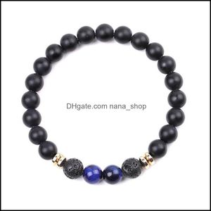 Bedelarmbanden groen blauw gele tijger oogsteen zwarte stenen armband voor vrouwen streng armbanden yoga sieraden heren band dhseller2010 dhags