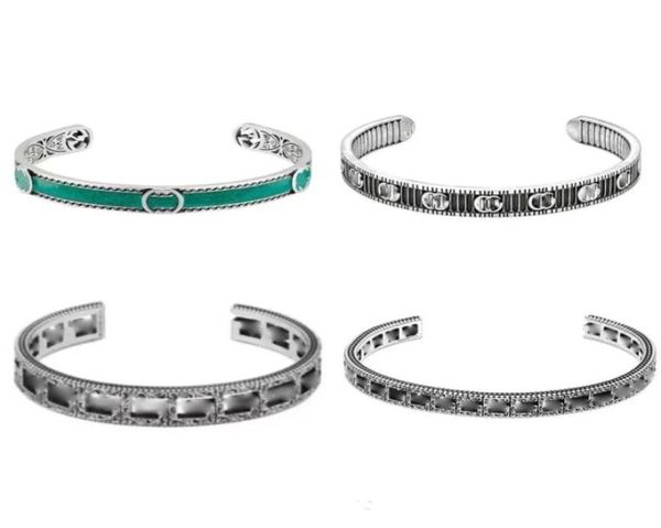 Bracelets à charme GU Bijoux de créateur de luxe Serling Silver 925 Lettre d'émail carré creux G Bracles pour hommes et femmes 8977995