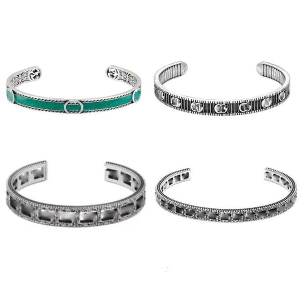 bracelets de charme Gu bijoux de créateur de luxe en argent sterling 925 creux carré émail lettre G bracelets pour hommes et femmes 2819623