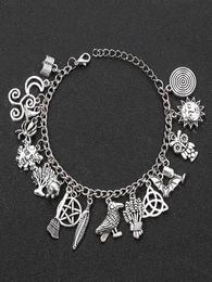 Bracelets de charme Bracelet Halloween Rich Pendant STAR MOON HORROR SPIDER MAGIC Broom Punk Christmas Women039s Jewelry4158842