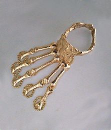 Bedelarmbanden Halloween handketen metalen Talon skelet vingerarmband dames schedel polsband9030069