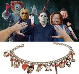 Bracelets de charme Halloween Pennywise Chucky Face Stephen Kings Jason Hockey Charms Bracelet Bracelets Chaîne Liens Bijoux De NoëlCh7553926