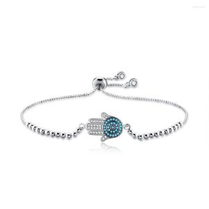 Bracelets porte-bonheur Hamsa main Bracelet mode CZ pierres porte-bonheur bijoux femmes pierre chaîne réglable robe de princesse