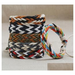 Bedelarmbanden hand weven colorf armband verstelbare bangle manchet polsbandje voor vrouwen mannen xmas cadeau sieraden 6 kleuren drop levering dhg7r