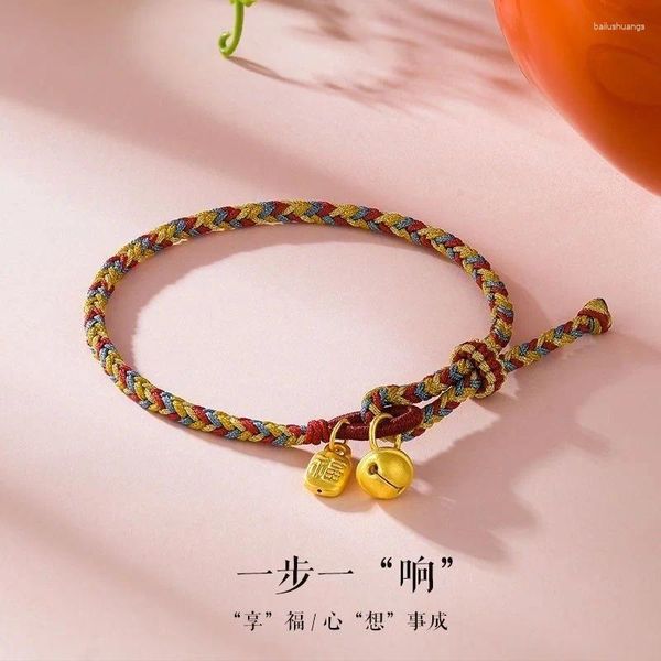 Bracelets porte-bonheur tissés à la main, petites cloches de sécurité porte-bonheur pour femmes, amis, taille d'enfant, breloques réglables, cadeau