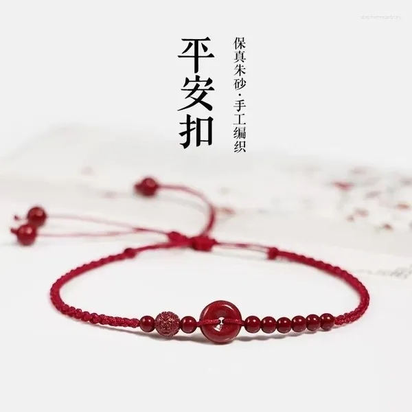 Bracelets de charme tissés à la main naturel violet cinabre rouge corde cheville pied de femme avec fermoir de sécurité perles chanceux cadeau idéal pour les amis
