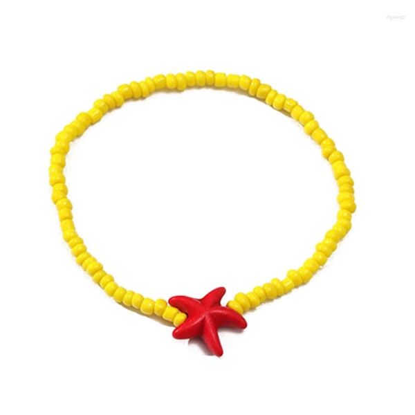 Pulseras con dijes Pulsera de amistad bohemia hecha a mano Étnica Colorida Semilla de cuentas Estrella de mar