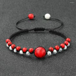 Bracelets de charme à la main tressé fil perlé pour femmes hommes corde bracelets pierre naturelle mode bouddhiste bijoux réglable en gros