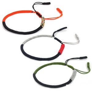 Bedelarmbanden handgemaakte gevlochten knoop gelukkige gebedsarmbanden bohemian etnisch rood zwart sier Tibetaanse boeddhistische touwarmband voor mannen w dhq45