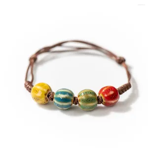 Bracelets porte-bonheur faits à la main en céramique Style rétro perles taille réglable Bracelet cadeaux en gros articles à bas prix 1H504