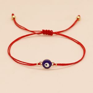 Bracelets de charme Bijoux faits à la main Turquie Bleu Evil Eye Bracelet Femmes DIY Corde Chaîne Cristal Perles Fille Fête D'anniversaire Cadeau Drop Deliv OT9VR