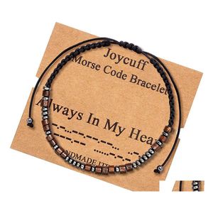 Bedelarmbanden handgemaakte morse code in mijn hart minnaar vriendschap armband voor vrouw mannen