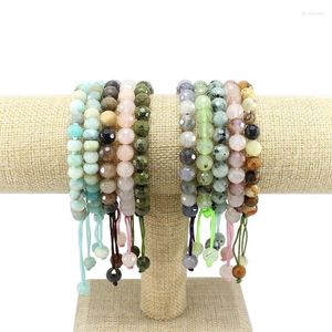 Bedelarmbanden handgemaakte natuursteen glanzende mode amazoniet prehnite aventurine voor man vrouw cadeau juwelierjaarse lars22