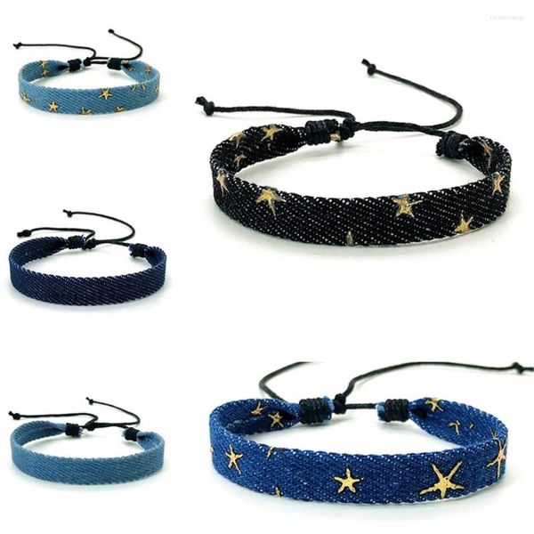 Braceletas Charmets Punk Star Punk Denim Bohemia Bohemia Envoltura envoltura para hombres Pulseras de brazaletes Joyas