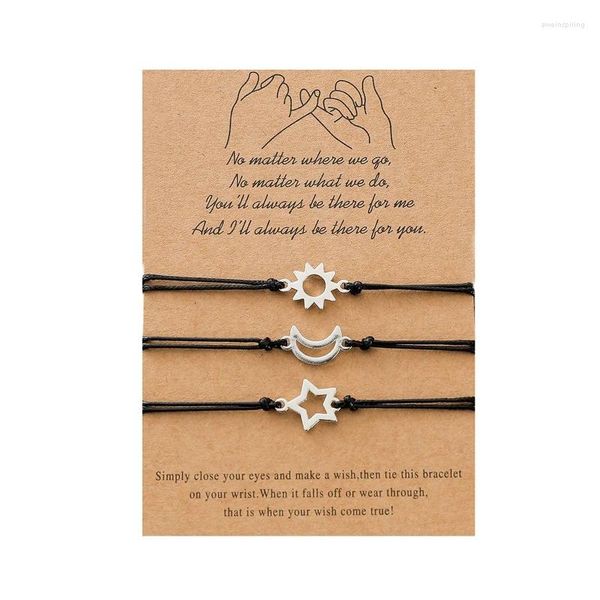 Bracelets de charme Chaîne de corde faite à la main Distance d'amitié pour les filles Soeur Bijoux Cadeau