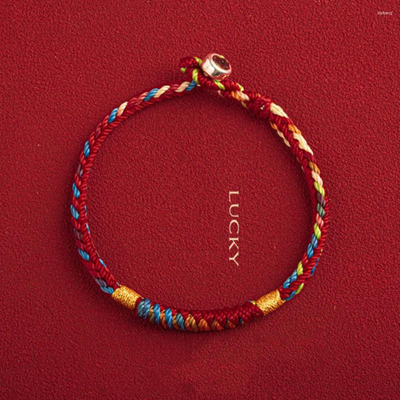 Charm Bracelets Handmade Tibetan Bracelet Colorful Thread Good Lucky Rope & Bangles For Women Men Knots Red