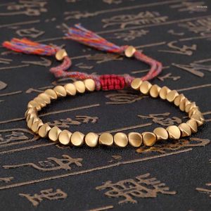 Charm Armbanden Handgemaakte Tibetaans Boeddhistische Gevlochten Katoen Koperen Kralen Lucky Touw Armband Bangles Voor Vrouwen Mannen Draad